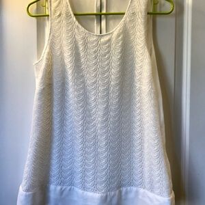 Neiman Marcus White Lace Detail Top